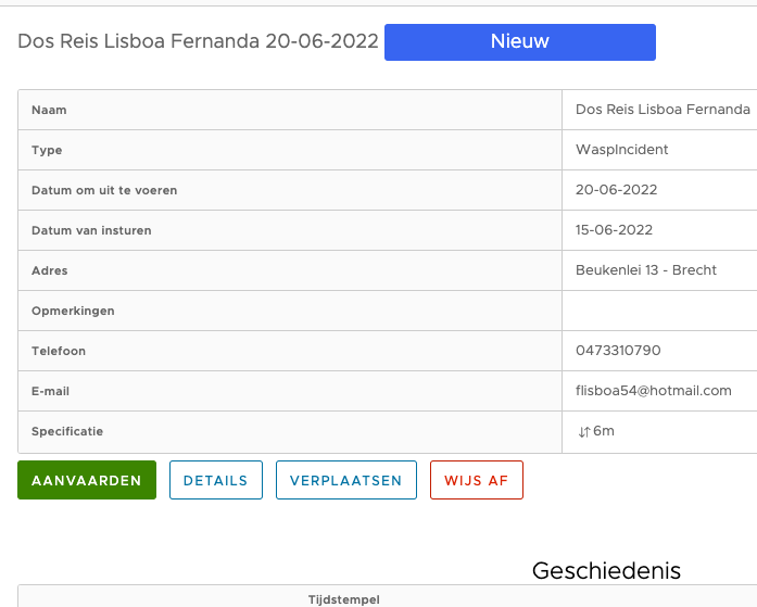 Melding verplaatsen naar een ander account