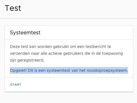 Start systeemtest