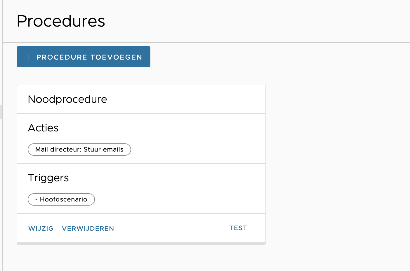 bedrijven procedure toegevoegd