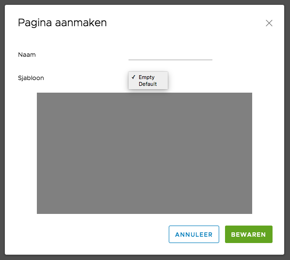 Pagina aanmaken