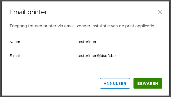Printers aanmaken