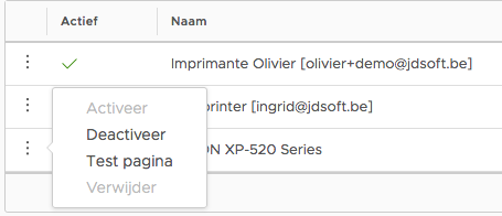 Printers aanmaken
